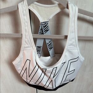 Nike White and Black Sports Bra